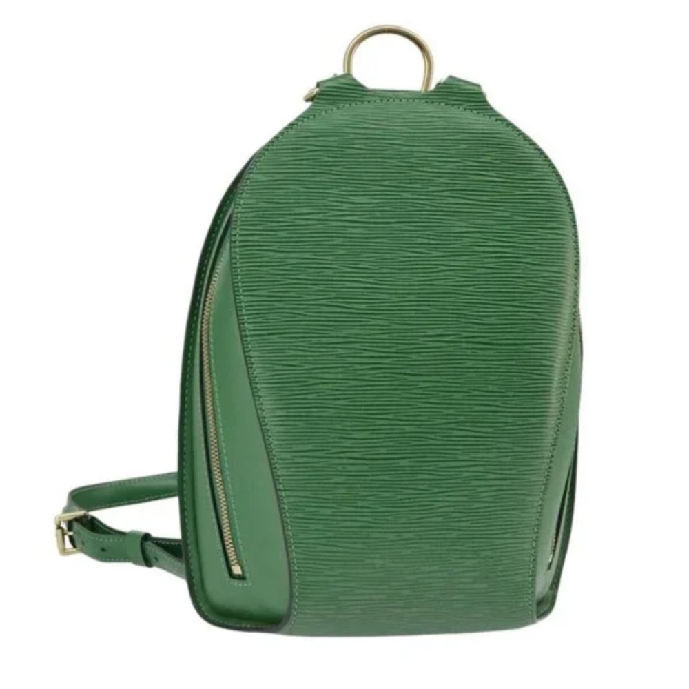 LOUIS VUITTON Vintage Green Epi Leather Mabillon Backpack with Gold Accents